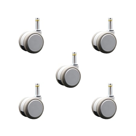 Service Caster 2 Inch MRI Safe Casters, 7/16 Grip Ring Stem, Set of 5, 5PK SCC-GR02S50-TPR-GRY-716138-MRI-5